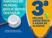 Santana do Mundaú tem a 3ª melhor assistência de Atenção Básica à Saúde de Alagoas