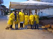 Profissionais em uma das barreiras no município de Mata Grande