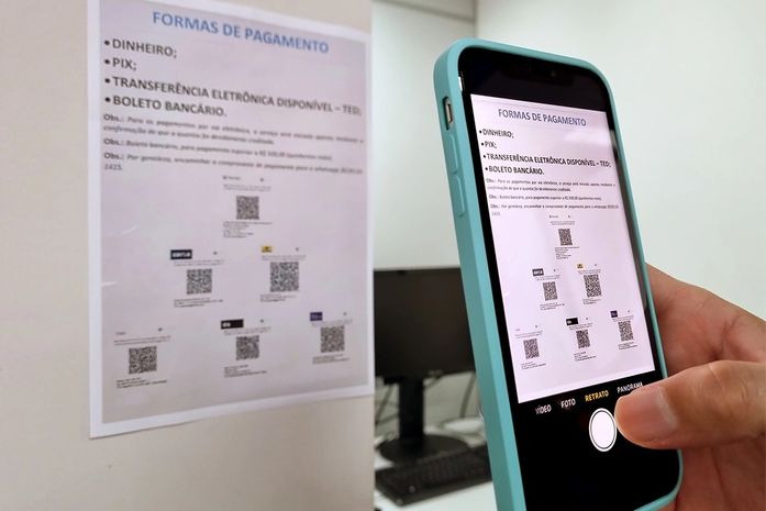 Leitura de QR Code para pagamento