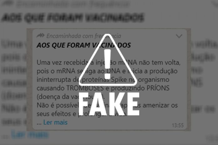 É fake que vacina contra Covid-19 tenha relação com doença da vaca louca