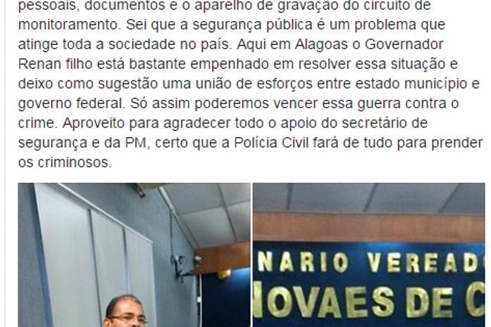 Roubo na casa do Silvânio Barbosa