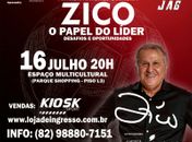 Zico faz palestra em Maceió e lança biografia do ídolo Dida
