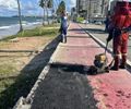 Infraestrutura recupera trechos danificados do calçadão na orla de Jacarecica