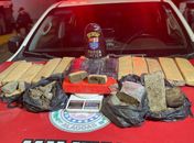 PM apreende carga enterrada de entorpecentes e arma de fogo