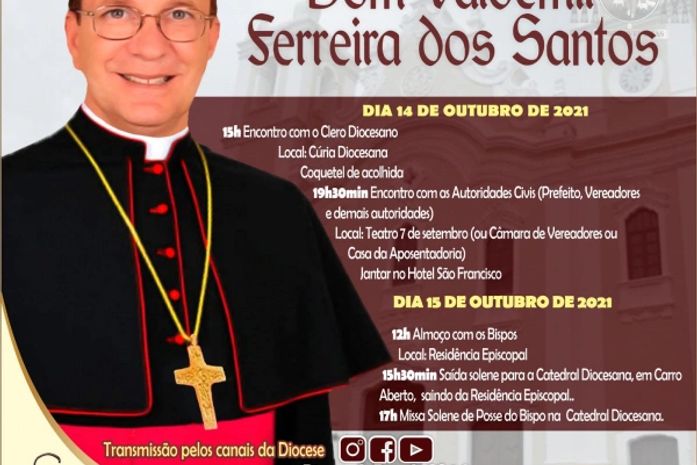 Definida data da posse do novo bispo da Diocese de Penedo