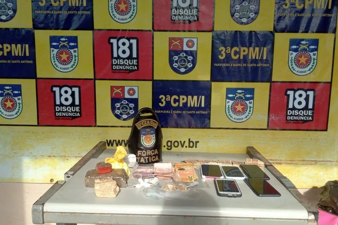 Objetos apreendidos pelo policiais