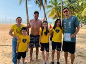 Dupla de vôlei de praia, André Stein e George Wanderley, recebem carinho das crianças da LBV rumo as Olimpíadas de Paris
 