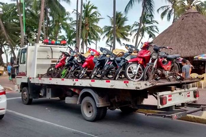 Motocicletas apreendidas durante operação conjunta da Oplit e SMTT
