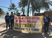 Sintufal realizou ato na manhã desta segunda-feira (27)