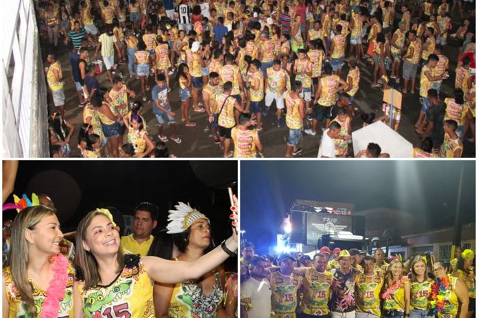 Prefeita Fernanda com a irmã deputada Flávia e a galera prestigiando a festa