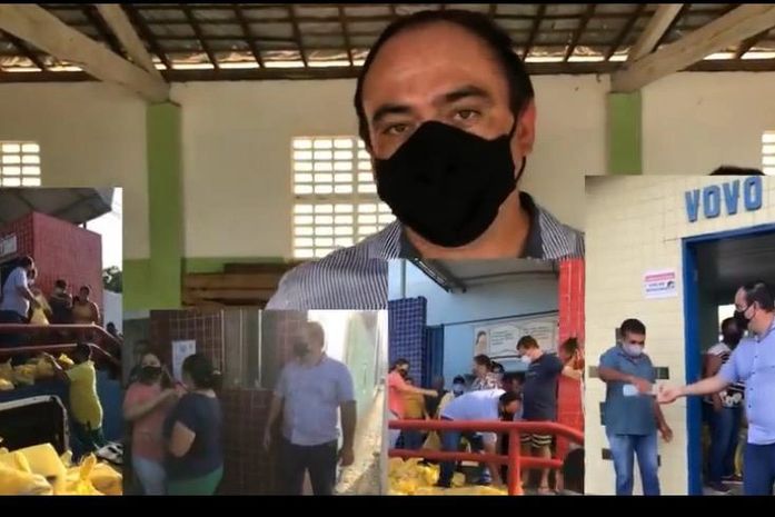 Lendro Silva em destaque durante uma narração num vídeo apresentando diversos ângulos dos locais de entrega de peixe