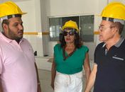 Fernando Cavalcante, Ana Gomes  e Edson Ferreira durante visita discutindo planos de inauguração