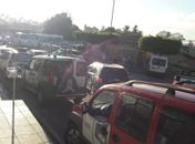 Manifestação de taxistas impede circulação de transporte complementar no Pilar