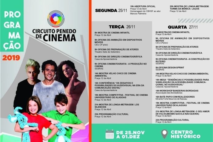 Edição de 2019 do Circuito Penedo de Cinema terá 60 filmes na programação, entre curtas e longas-metragens