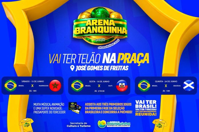 Arena Branquinha: prefeitura realiza transmissão dos jogos da 1ª fase da Copa