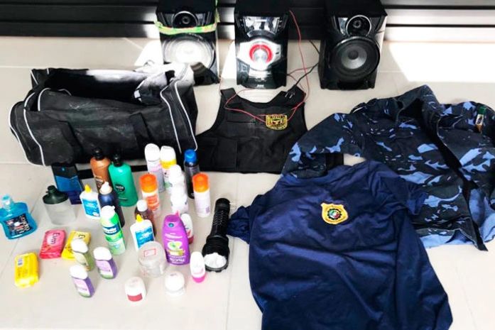 Material recuperado em ação policial.
