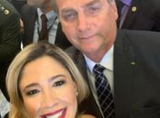 Izabelle Pereira e Presidente Bolsonaro, lançamento do "Previne"