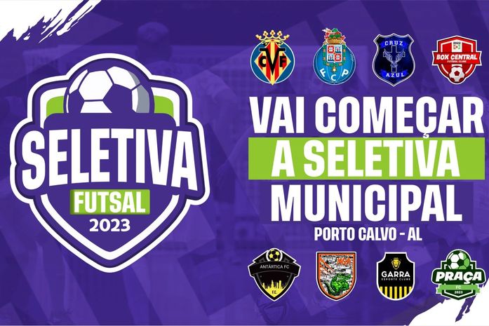 Seletiva para o Campeonato Municipal de Futsal acontece neste terça-feira, 25, em Porto Calvo