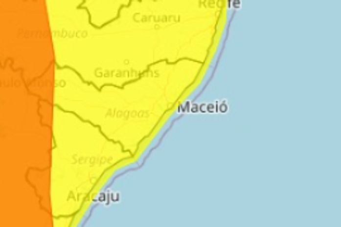 Inmet emite alerta de chuvas intensas para Alagoas; volumes podem chegar até 100 mm