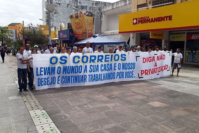 Em Alagoas, sindicato dos Correios faz ato contra privatização da estatal