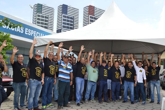 Agentes da PC durante mobilização