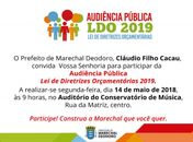 Prefeitura de Marechal Deodoro realiza Audiência Pública para elaboração da LDO na próxima segunda (14)