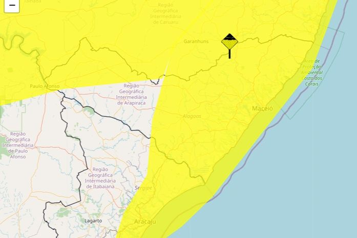 Inmet emite novo alerta de acumulado de chuva para 78 municípios alagoanos