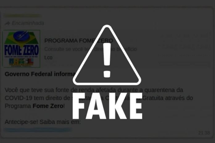 É falsa mensagem do Governo Federal pedindo cadastro para fornecer cestas básicas