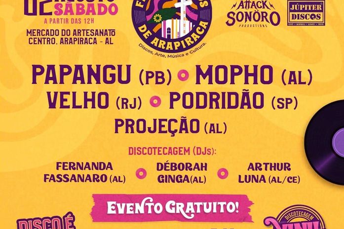 Arapiraca recebe a 5ª Feira de Discos com shows e mais de 20 expositores de todo o Nordeste