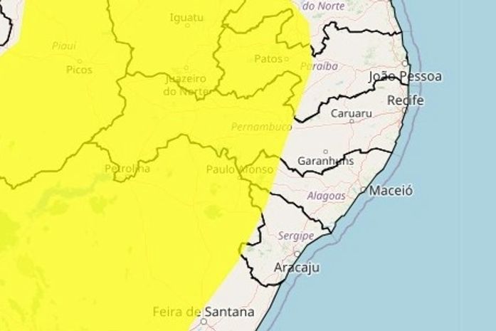 Inmet emite alerta de perigo potencial de baixa umidade do ar para 13 municípios do Alto Sertão de AL