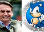 Jair Bolsonaro, presidente do Brasil, e o personagem Sonic