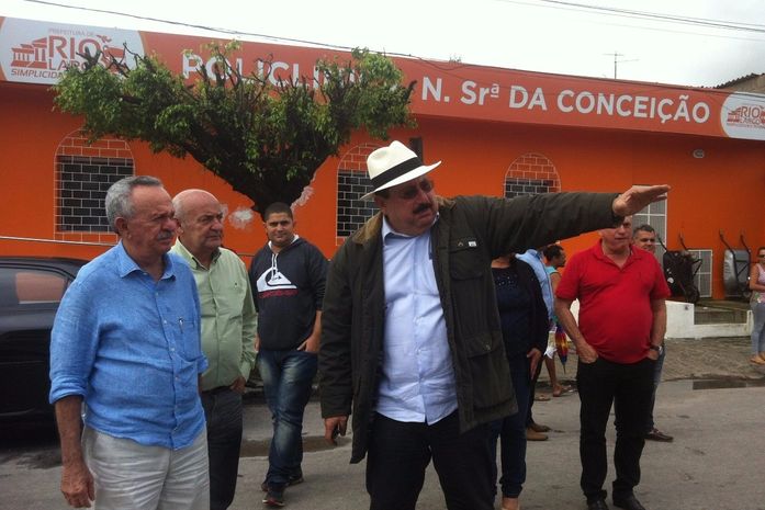 Senador Benedito de Lira e o  prefeito de Rio Largo, Gilberto Gonçalves