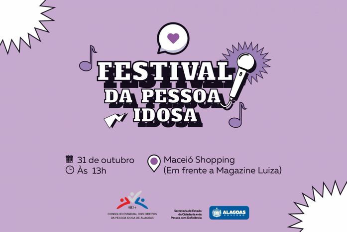 Festival vai celebrar a vida e o protagonismo das pessoas idosas em Alagoas nesta quinta-feira