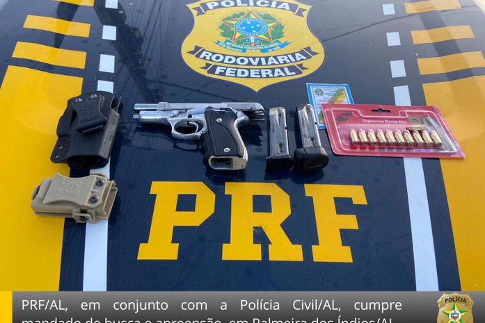 Armas e munições são apreendidas com homem que se passava por agente da PRF no Agreste de AL