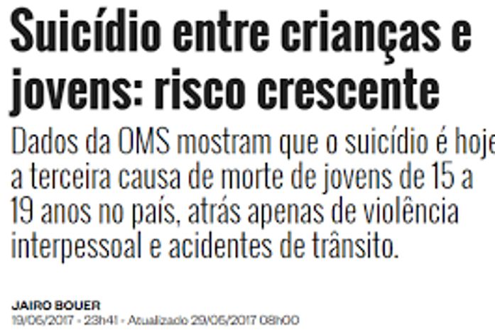 Em menos de 24 horas duas meninas,10 e 11 anos, se mataram, ou precisamos romper com a cultura do silenciamento.