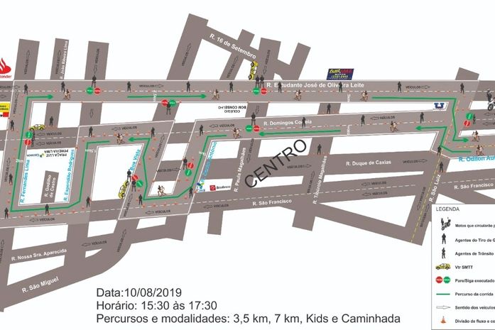 Prefeitura de Arapiraca limitará ruas do centro para circuito de corrida no sábado à tarde