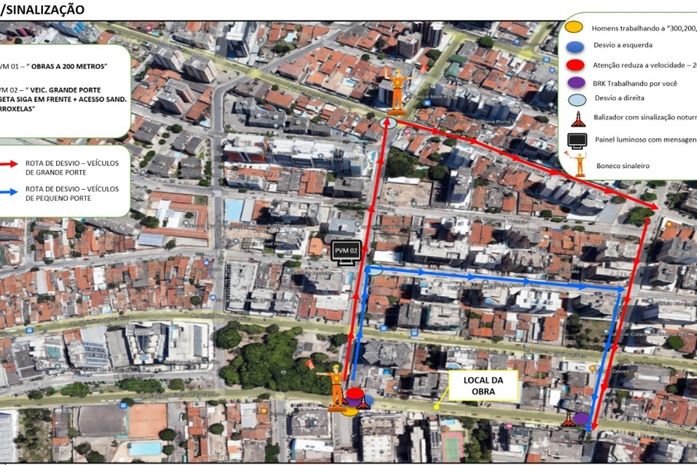 Trânsito muda na Ponta Verde a partir hoje por conta de obra em rede de abastecimento