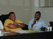 Francisco Luiz e  Franciney Joaquim, presidente e vice, respectivamente, do time do Coruripe.