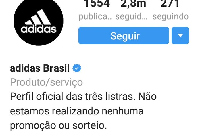 Sele o para influenciadores da Adidas fake