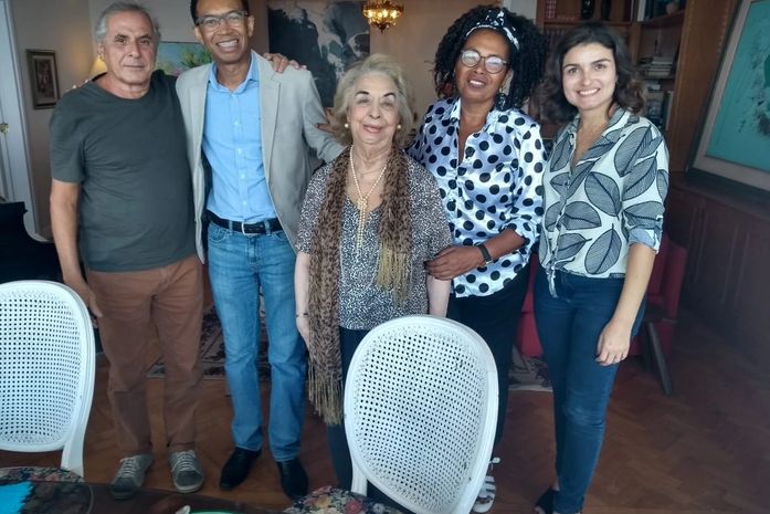 Laurita Mourão recebe em almoço, o advogado, Vanderlei Lourenço, presidente da FCP.