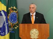Temer durante pronunciamento no Palácio do Planalto