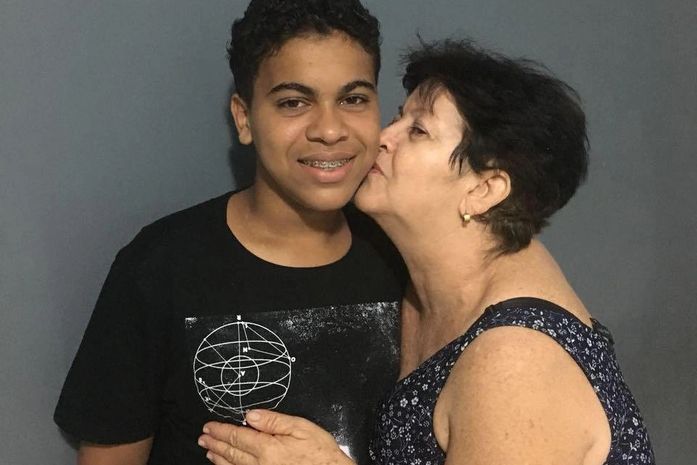 João e a mãe, a professora Maria