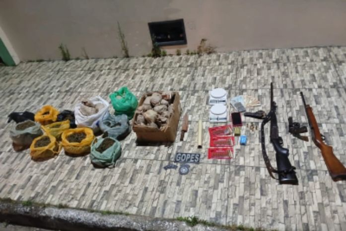 Polícia Militar apreende três armas e 6,5Kg de maconha no interior