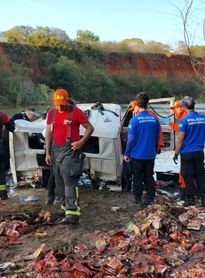 Motorista morre após carreta tombar e cabine ficar imersa na AL-115, em Palmeira dos Índios