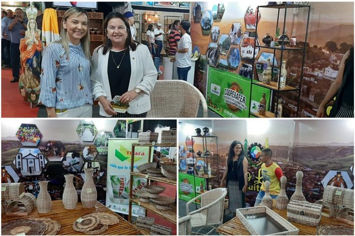 A jovem prefeita Fernanda recepcionando a deputada estadual Fátima Canuto(PRTB)