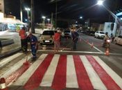 SMTT intensifica pintura de faixas de pedestres e lombadas em Arapiraca