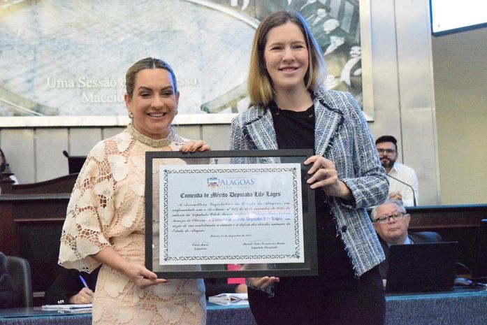 Parlamento alagoano concede comenda Lily Lages à primeira-dama de União dos Palmares