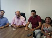 Miguel Gomes, Antônio Albuquerque, Wallysson Firmo e Luzia de Caicá, durante reunião que resultou em filiação no PTB