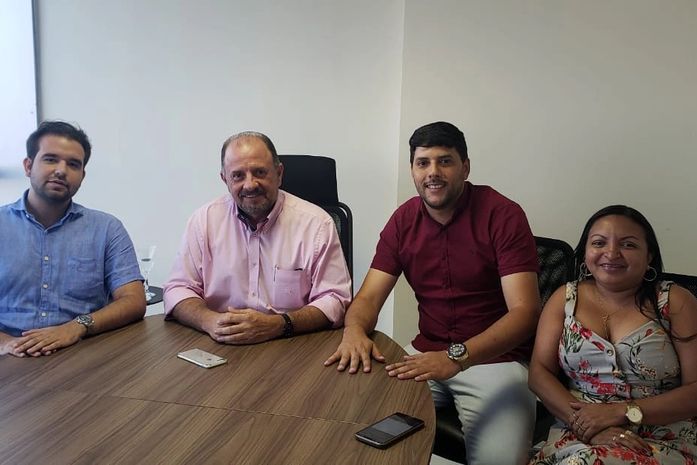 Miguel Gomes, Antônio Albuquerque, Wallysson Firmo e Luzia de Caicá, durante reunião que resultou em filiação no PTB