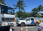 Serviço de drenagem interdita trecho próximo ao estacionamento de Jaraguá, nesta quarta (28)
